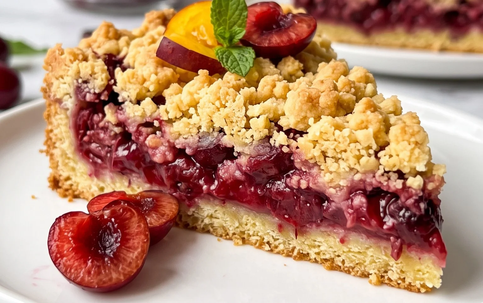Kirsch Extract-Streusel-Kuchen