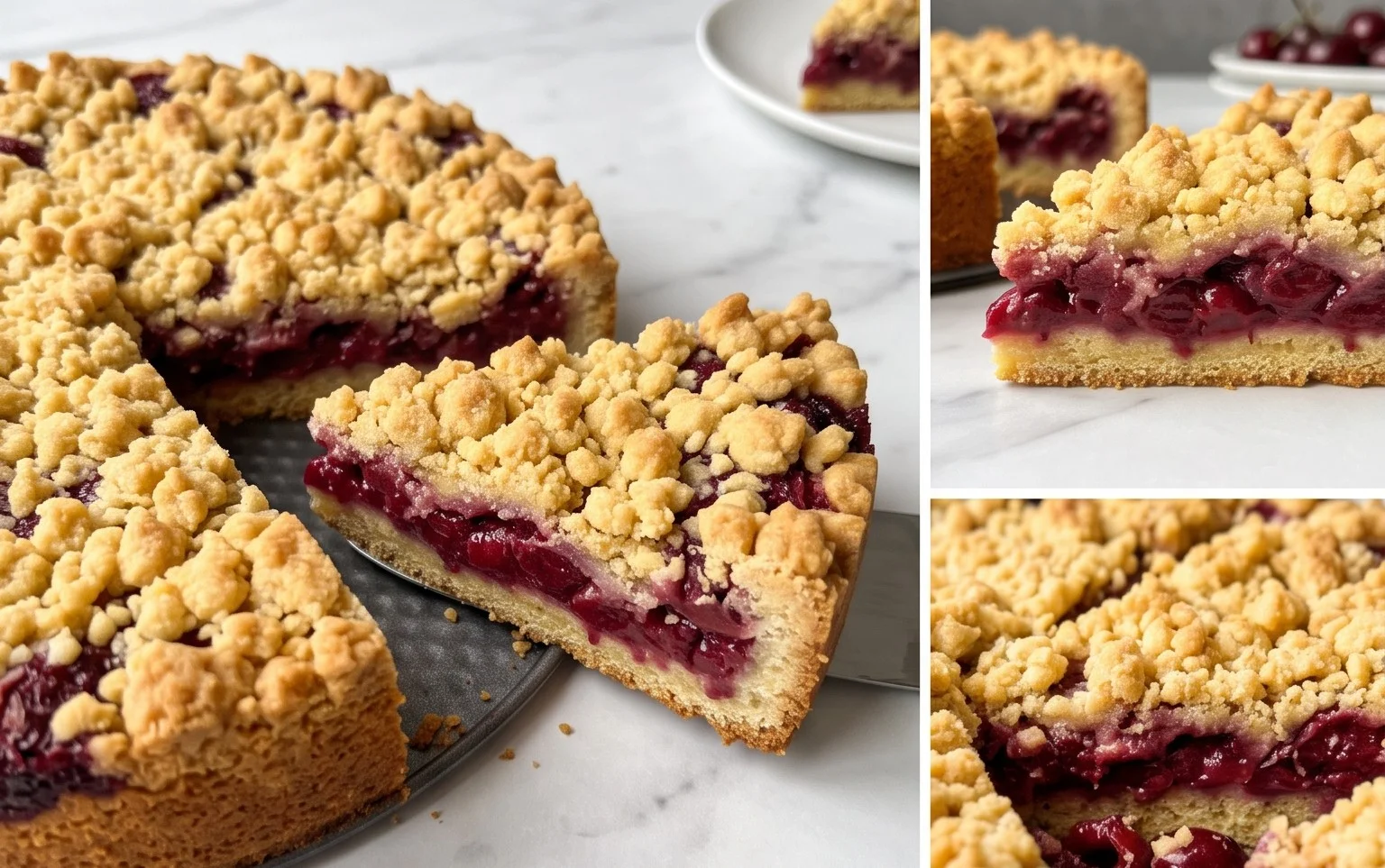 Kirsch Extract-Streusel-Kuchen